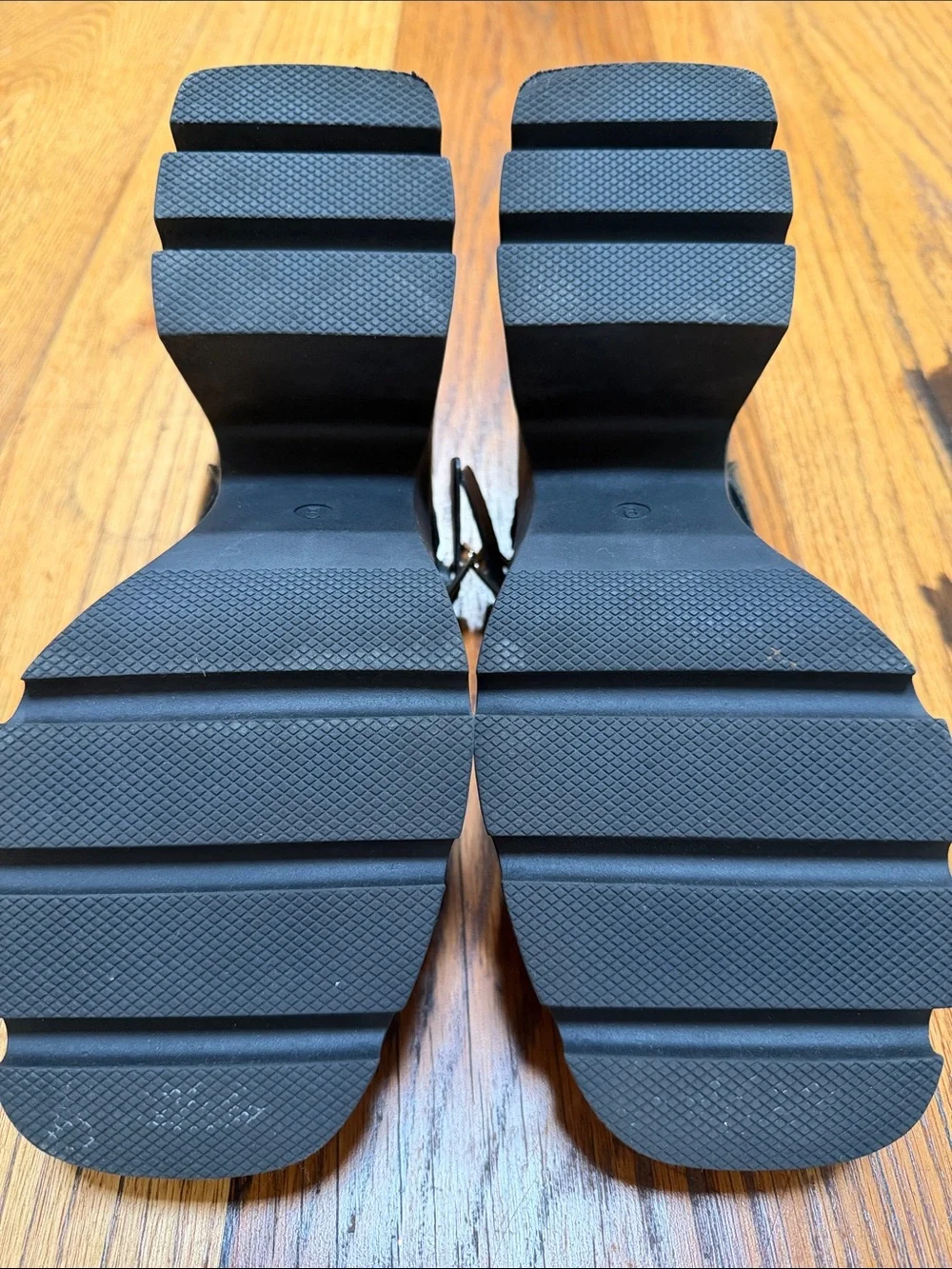 Steve Madden Black Patent Platform Mary Jane with Gold Buckle